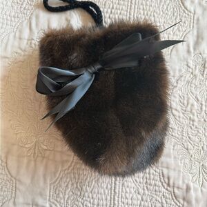 Donna Salyers’ Fabulous Furs Brown Faux Fur satchel bag